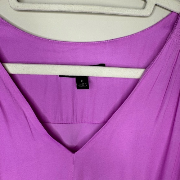 Banana Republic Satiny Knee midi Length sleeveless dress purple Size 2 - Picture 6 of 8